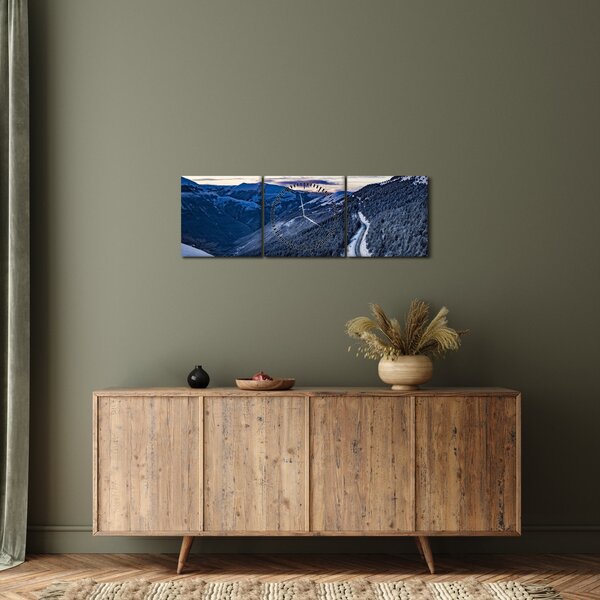 Tablou - Pantă înzăpezită (cu ceas) (90x30 cm)