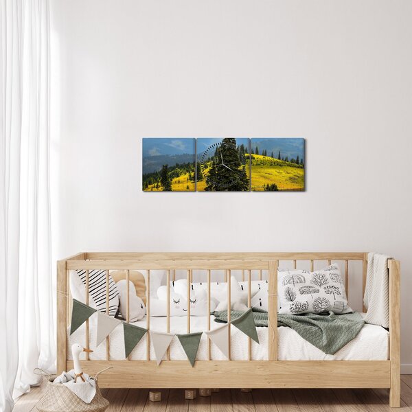 Tablou - Lunca de munte (cu ceas) (90x30 cm)