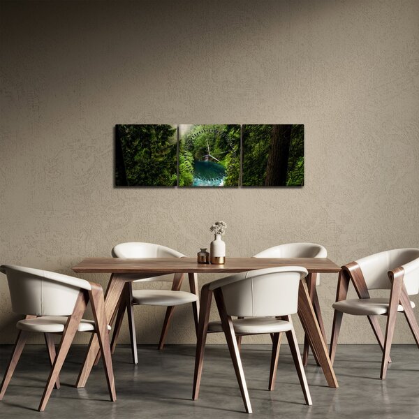 Tablou - Fereastra între copaci (cu ceas) (90x30 cm)