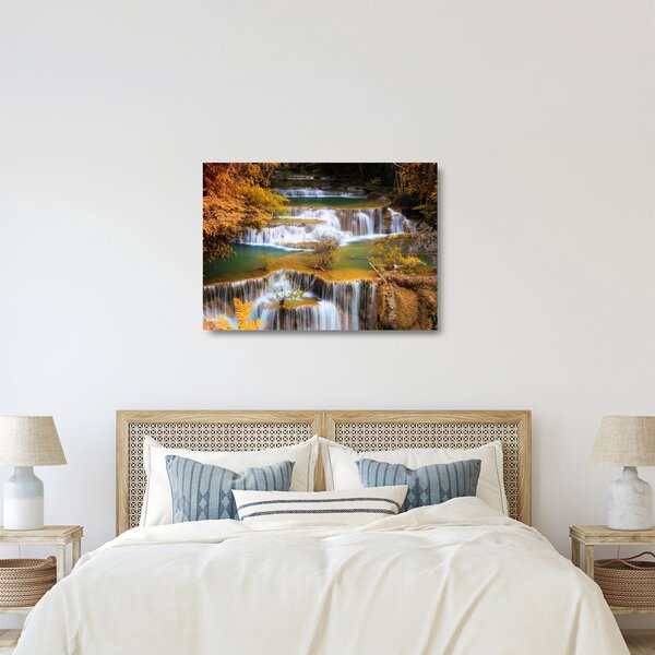 Tablou pe sticlă - Cascada Huay Mae Khamin, Thailanda (70x50 cm)