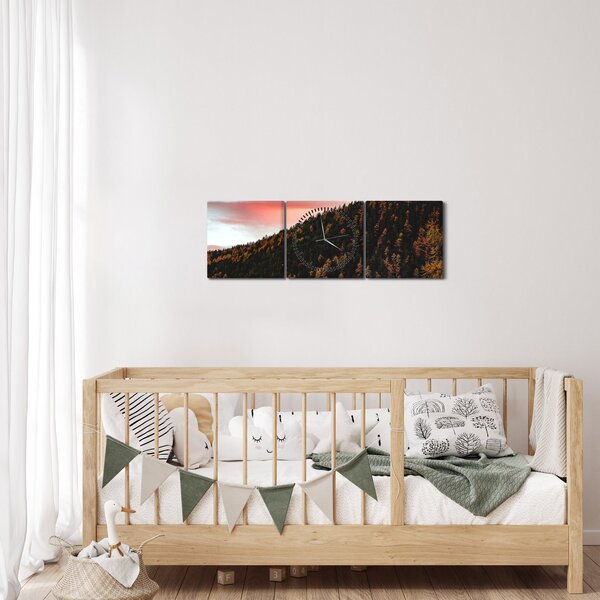 Tablou - Zori de zi (cu ceas) (90x30 cm)