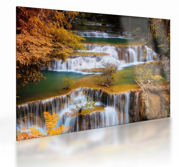 Tablou pe sticlă - Cascada Huay Mae Khamin, Thailanda (70x50 cm)