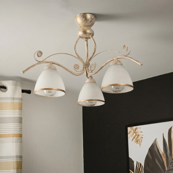 Brilagi - Lustră LED aplicată ANTICO 3xE27/60W/230V 3000K patină albă