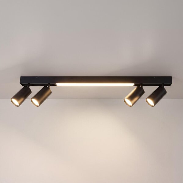 Brilagi - Spot LED SELE 4xGU10/30W/230V + LED/20W negru