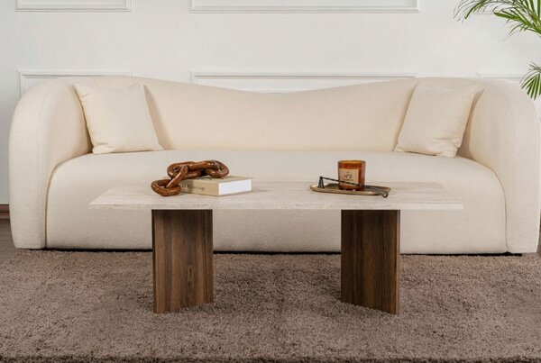 Sabin travertin–velencei dió dohányzóasztal