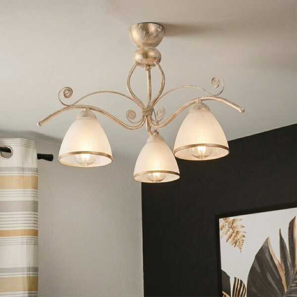 Brilagi - Lustră LED aplicată ANTICO 3xE27/60W/230V 3000K patină albă