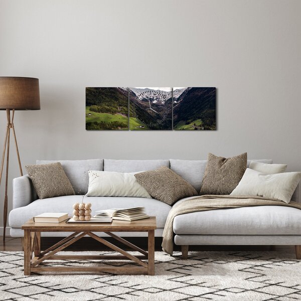Tablou - Valea la poalele munților (cu ceas) (90x30 cm)