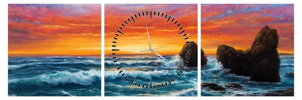 Tablou - Apus de soare (cu ceas) (90x30 cm)