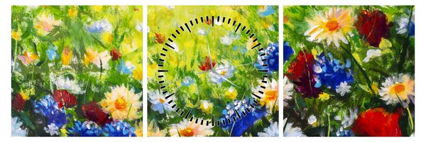 Tablou - Flori sălbatice (cu ceas) (90x30 cm)