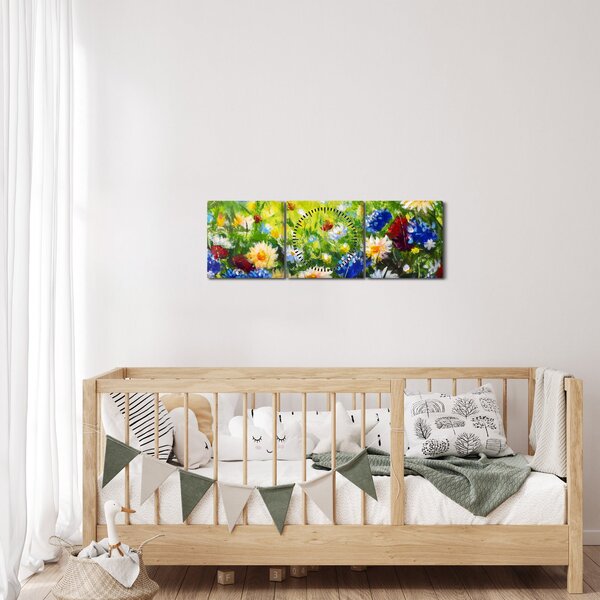 Tablou - Flori sălbatice (cu ceas) (90x30 cm)