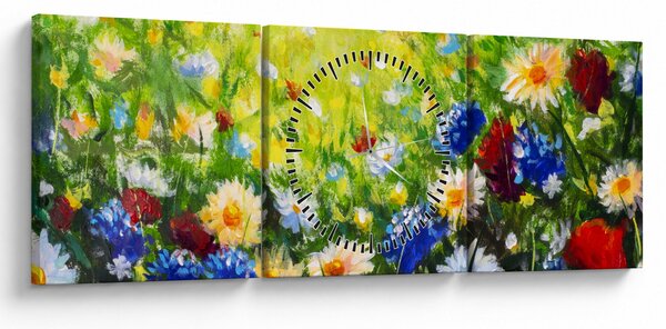 Tablou - Flori sălbatice (cu ceas) (90x30 cm)