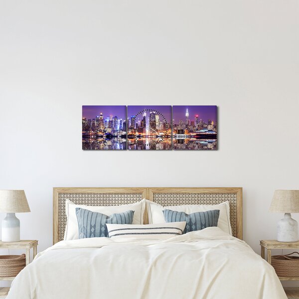 Tablou - Manhattan (cu ceas) (90x30 cm)