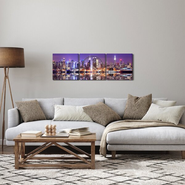 Tablou - Manhattan (cu ceas) (90x30 cm)