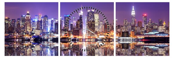 Tablou - Manhattan (cu ceas) (90x30 cm)