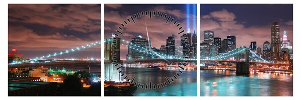 Tablou - New York, Manhattan (cu ceas) (90x30 cm)
