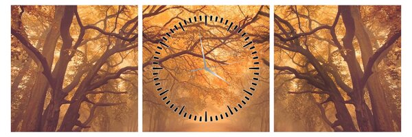 Tablou - Peisaj de toamnă cu drum (cu ceas) (90x30 cm)
