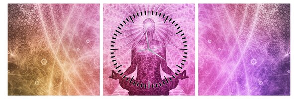 Tablou - Aura de meditație (cu ceas) (90x30 cm)