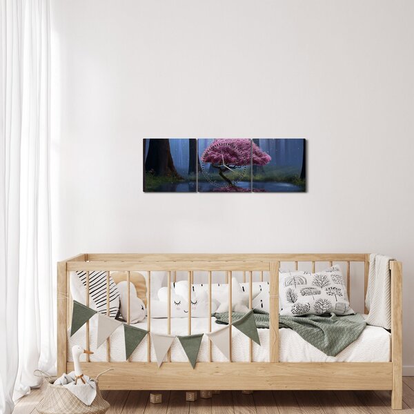 Tablou - Noapte magică (cu ceas) (90x30 cm)