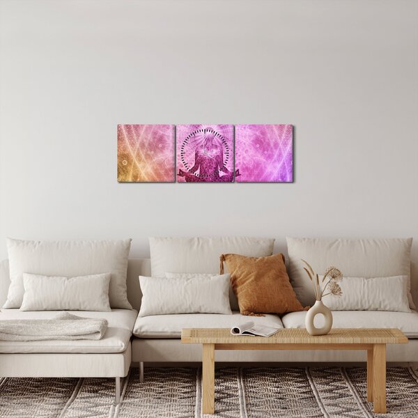 Tablou - Aura de meditație (cu ceas) (90x30 cm)