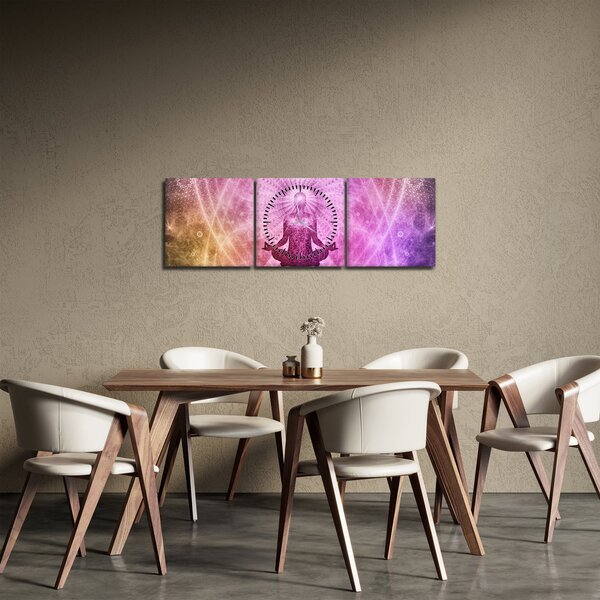 Tablou - Aura de meditație (cu ceas) (90x30 cm)