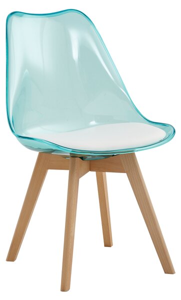 Scaun, verde transparent, acrilic piele ecologica fag, BALI 2 NEW