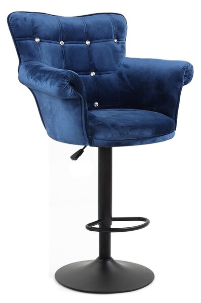 HR804CW scaun Catifea Bleumarin cu Bază Neagră