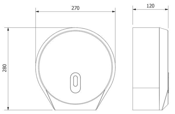 Distribuitor de hârtie igienică AQUALINE 1319-90 Emiko cu diametrul de până la 26 cm, ABS alb