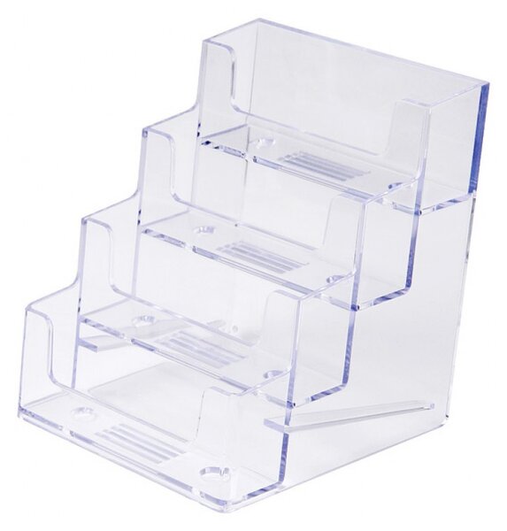 Suport pentru carti de vizita SICO, 4 buzunare, transparent