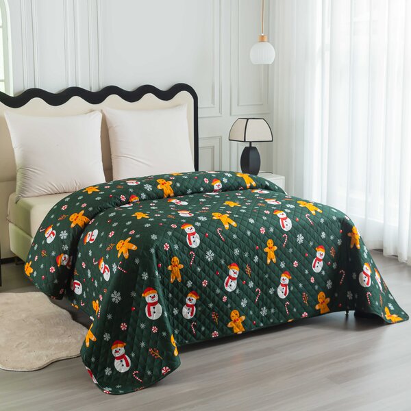 Set cadou pentru dormitor SNOWMAN AND GINGERBREAD, verde