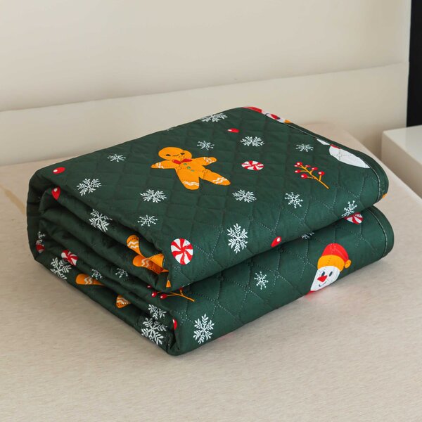 Set cadou pentru dormitor SNOWMAN AND GINGERBREAD, verde