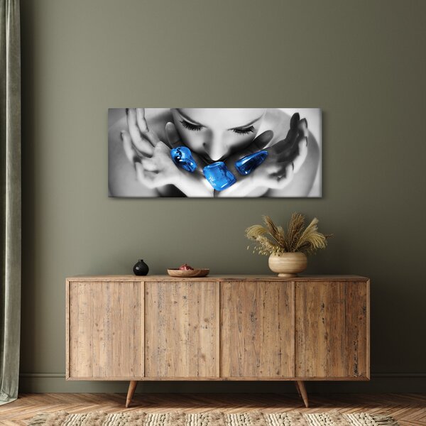 Tablou cu portretul femeii cu pietre (120x50 cm)