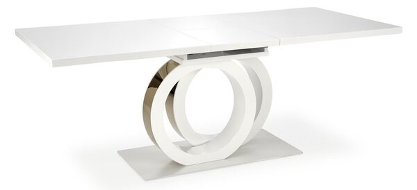 Masă Houston OtiumAlb lucios, Auriu, 8x9x16cm, ExtensieExtensie, MDF, MDF, Metal