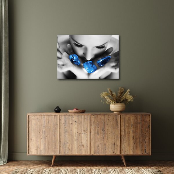 Tablou cu portretul femeii cu pietre (70x50 cm)