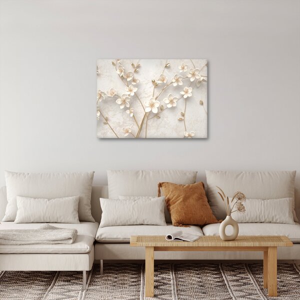 Tablou - floare aurie - abstractă (70x50 cm)