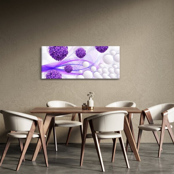 Tablou - Bilă, bile mici, flori (120x50 cm)