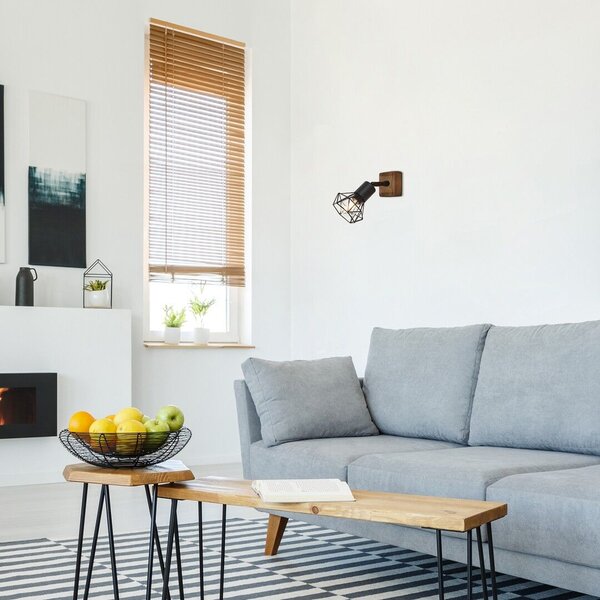 Rabalux Zeus lampă de perete 1x40 W negru-lemn 3137