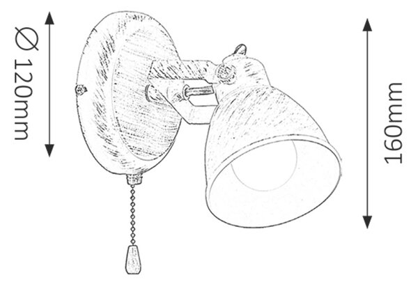 Rabalux Vivienne lampă de perete 1x15 W alb 5966