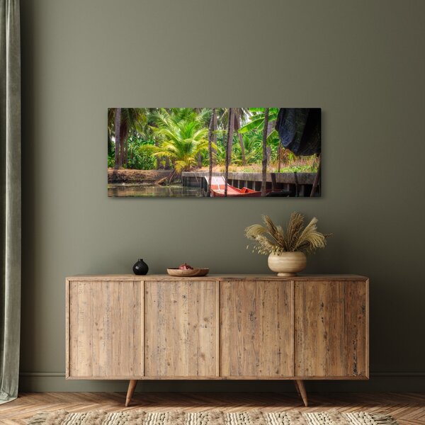 Tablou - Nava din lemn în canal , Thailand (120x50 cm)