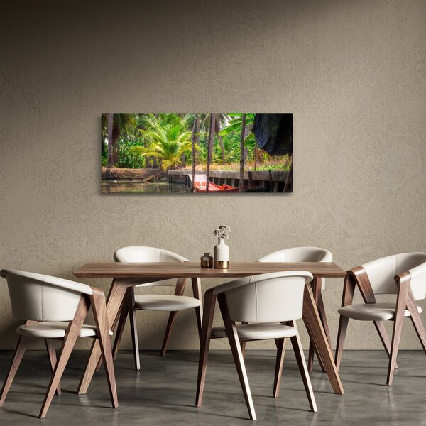 Tablou - Nava din lemn în canal , Thailand (120x50 cm)