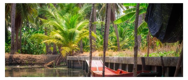 Tablou - Nava din lemn în canal , Thailand (120x50 cm)