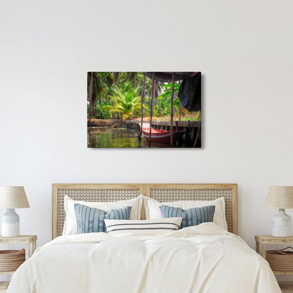 Tablou - Nava din lemn în canal , Thailand (90x60 cm)