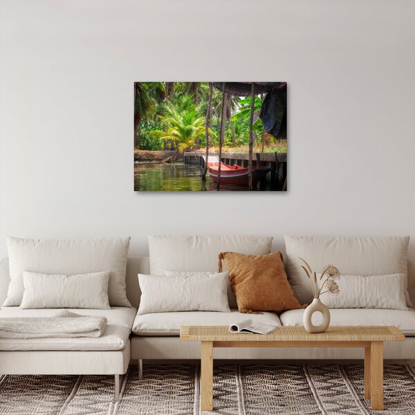 Tablou - Nava din lemn în canal , Thailand (70x50 cm)