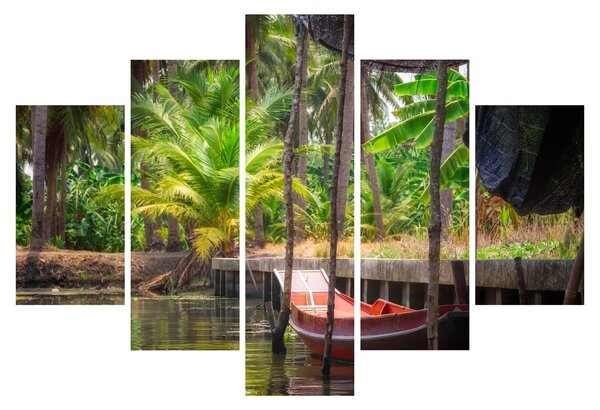 Tablou - Nava din lemn în canal , Thailand (150x105 cm)