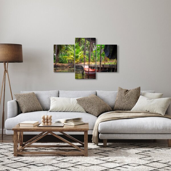 Tablou - Nava din lemn în canal , Thailand (90x60 cm)