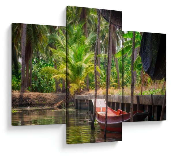 Tablou - Nava din lemn în canal , Thailand (90x60 cm)