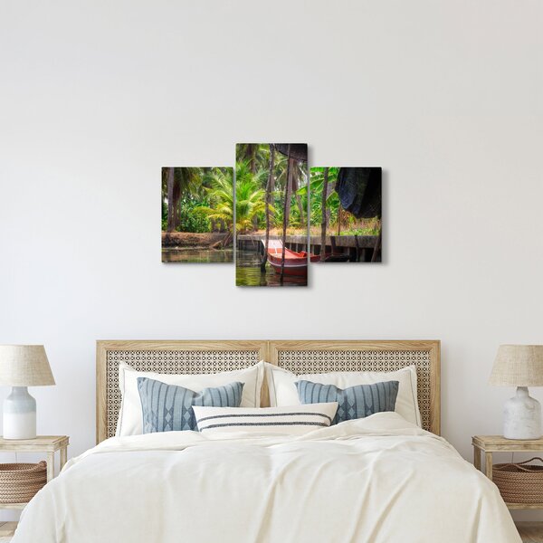 Tablou - Nava din lemn în canal , Thailand (90x60 cm)