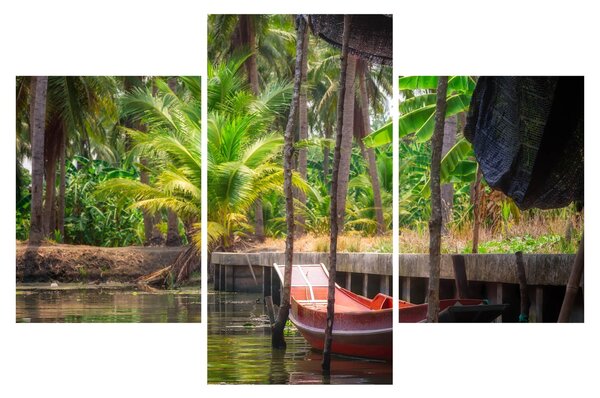 Tablou - Nava din lemn în canal , Thailand (90x60 cm)