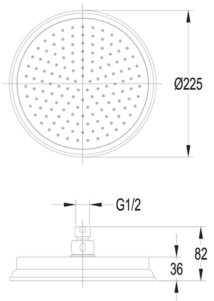 Omnires Armance cap de duș 22.5x22.5 cm rotund cupru WGARMANCEORB