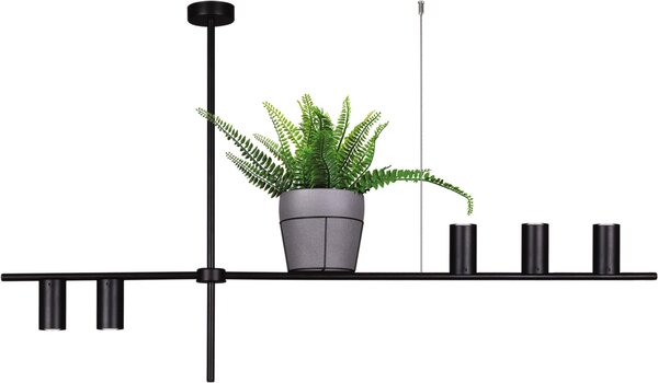 Kaja Rocco lampă suspendată 5x10 W negru K-4756
