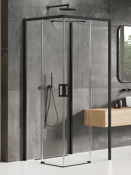 New Trendy Prime Black cabină de duș 90x90 cm pătrat negru mat/sticlă transparentă K-0998